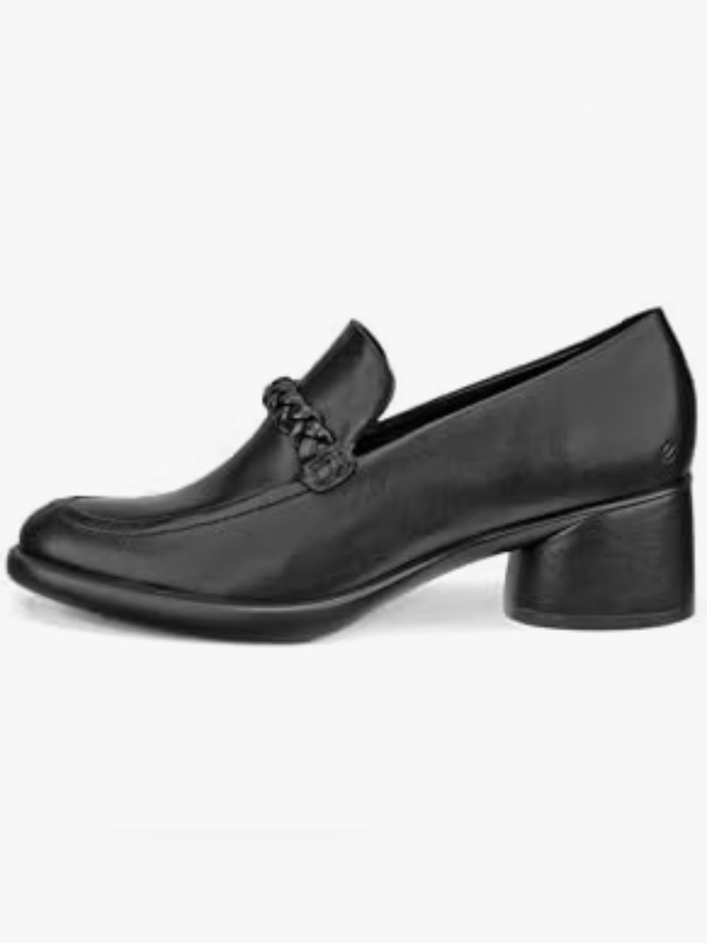 ECCO Sculpted Luxe 35 Black Leather Braided Heel Loafers 40 US 10-10.5